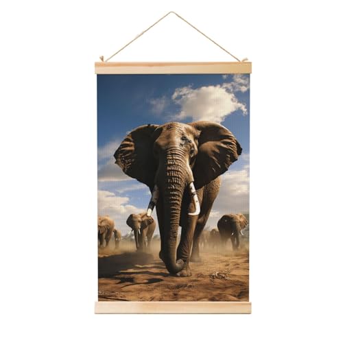 Poster éléphant féroce pour créer une ambiance salon vintage