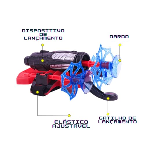 Lançador De Dardo Teia Brinquedo Infantil Temático Aranha