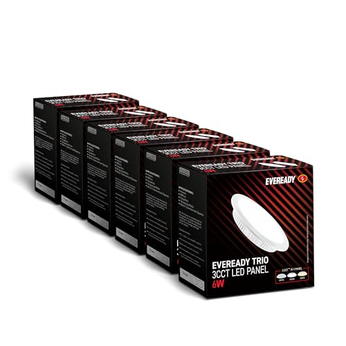 Image of Eveready 6W LED Trio Panel, Inbuilt 3CCT Modes (6500K-4000K-3000K), 4kV Surge Protection, Round, Pack of 6