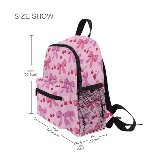 Pink Ribbon Preschool Backpack Cherries School Backpack Daycare Bookbag for Kids 3-84