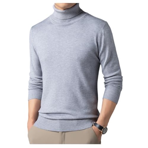 Men's Solid Color Premium Cashmere Sweater Winter Turtleneck Cashmere Sweater Soft Slim Fit Pullover Top
