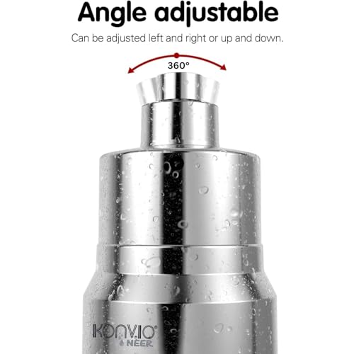 Image of Konvio Neer 22-Stage Shower Filter for Hard Water | 5 Spray Mode Filtered Showerhead | Removes Chlorine, Reduces Hair Fall | Borewell /Tanker Water Softener for Soft Hair & Skin