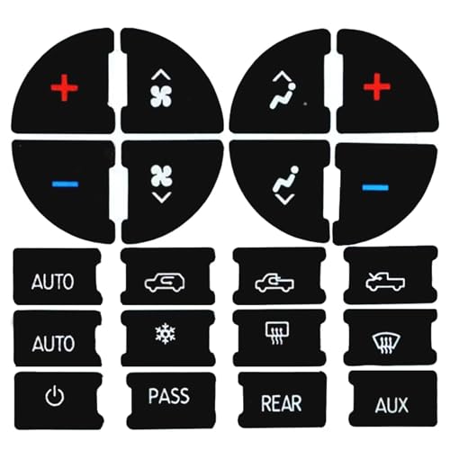 Shtuomoland AC Panel Decals Radio Button Repair Decal Set Fix Ruined Faded AC Dash Button Sticker Repair Compatible with Chevy Silverado Suburban Tahoe GMC Sierra ﻿