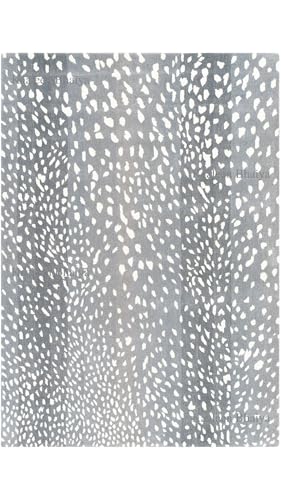 Antelope Handmade Tufted Wool Area Rug – 5' x 8' (Rectangular), Grey – Luxury Animal Print Carpet, Soft Plush Rug for Living Room Bedroom Modern Décor