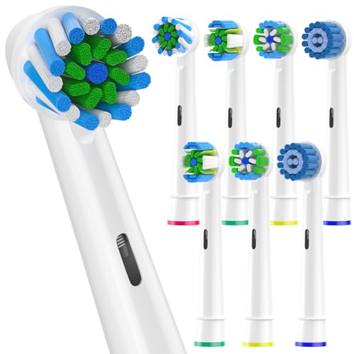 Sulkiwe Recambios Cepillos Compatible con Oral B Braun Eléctricos Cepillo de Dientes, 8 Cabezales de Repuesto-Incluir 2 cross, 2 Floss, 2 Precision, 2 Sensitive