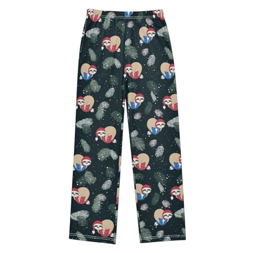 Boys' Pants Christmas Cute Animal Santa Branches Long Bottoms Jogger Pants Elastic Waist Trousers with Pockets S-XL