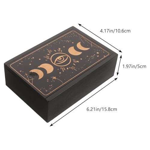Caja de tarot negra con soporte resistente para proteger cartas de meditación 2