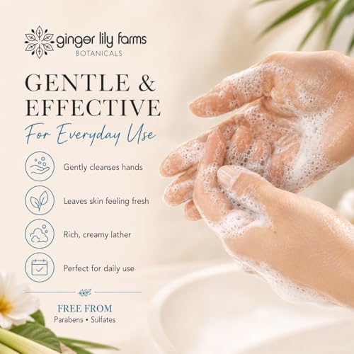 Image of Ginger Lily Farms Botanicals Conditioning Liquid Hand Soap, Island Tranquility, 100% Vegan & Cruelty-Free, Green Tea Lemongrass Scent, 16.9 Fl Oz