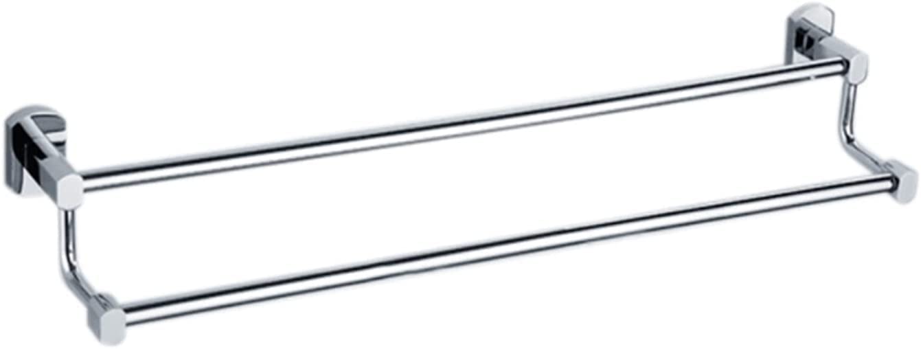 Porte-serviettes double de salle de bain en laiton massif chromé luxe 60 cm