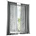 Produktbild Home U 1PC Gardine mit Kräuselband Vorhänge Transparent Voile Vorhang (B*H 140 * 245cm, Dunkelgrau)
