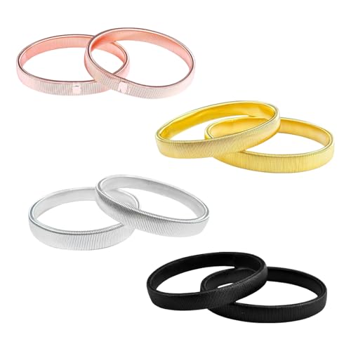 Wekuw 4 Paar Elastische Ärmelhalter Damen Elastische Hemd Ärmelhalter Sleeve Holders Anti Rutsch Dehnbares Metall Ärmelraffers Erwachsene Elastisches Ärmelhalters Herren für Feste Ärmel