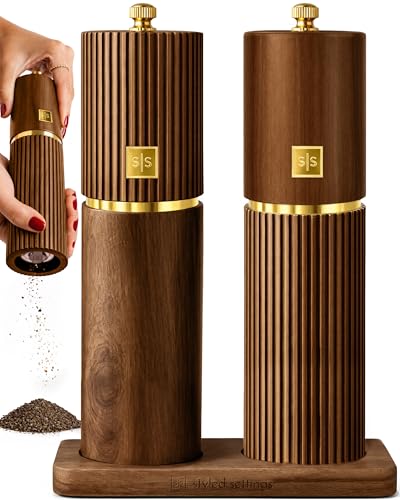 Styled Settings Wooden Salt and Pepper Grinder Set