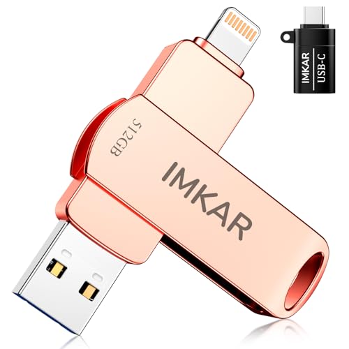 MFi 512GB USB Flash Drive for iPhone/iPad (Rose Gold) by IMKAR
