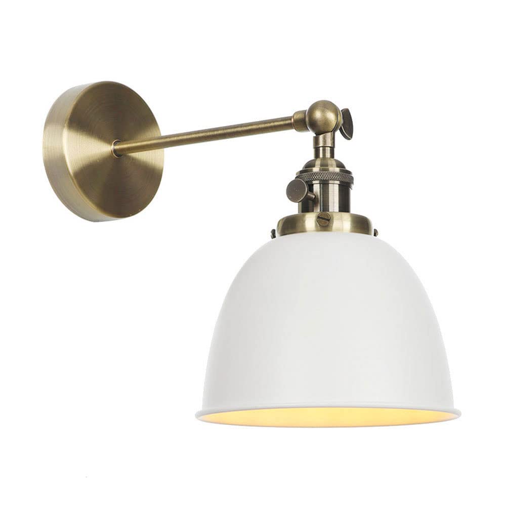 Kbuukyyxouy White Dining Room Decor Wall Sconce, Colorful Unique Decor Wall Lighting Fixture, Metal Indoor Minimalist Creative Wall Lamp, For E27 Warehouse Fireplace Wall Mount Light(White)