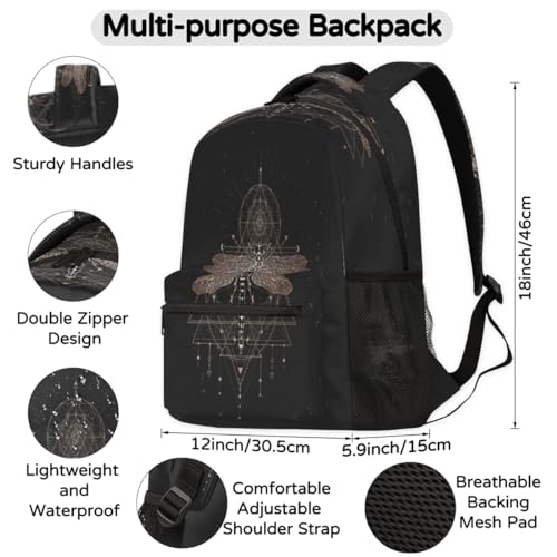 Sac à dos d'école libellule pour voyage décontracté et fac - 2