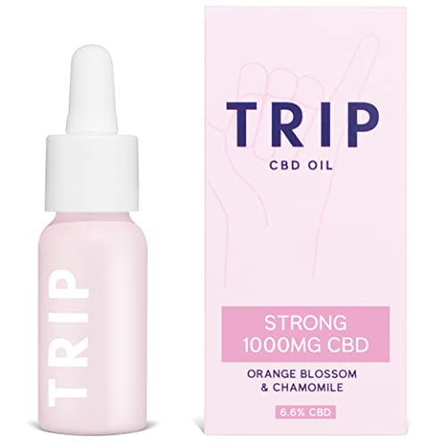 TRIP CBD Oil 1000mg (High Strength) Orange Blossom Vegan 100% Natural Flavoured CBD Oil Blended with MCT Coconut Oil (Pack of 1)