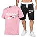 DREAMING-Pantalones finos de cinco puntos, traje deportivo al aire libre, camiseta informal de manga corta transpirable de verano para hombre, camiseta Top + Shorts L
