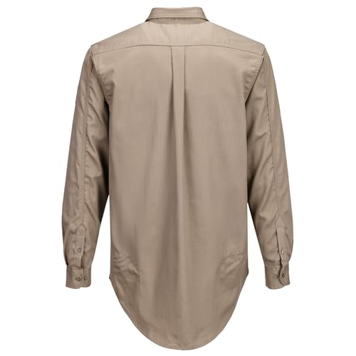 Image of Portwest FR89 Fire Resistant Safety Work Shirt in FR Bizflame 88 /12 ASTM NFPA, Khaki, Small