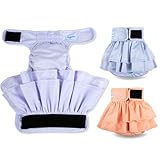 Leekalos Reusable Female Dog Diapers - Easy to Put On, No Leak, High Absorbent - Washable, X-Large (Pack of 3) - Purple, Gray, Pink