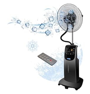 O'FRESH Ventilateur Brumisateur Intérieur 135 cm - Anti moustiques - Rafraîchit Efficacement la Pièce - Ventilateur sur pied - Silencieux - Télécommande