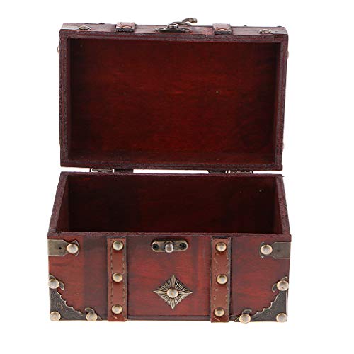 Dailymall wooden treasure box chest for jewelry, wooden pirate tr…