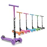 Patina de forma fácil y segura - Nuestro sistema patentado de maniobra de inclinación y giro EasyGlide y su construcción ligera hace que nuestros patinetes sean ideales para crear confianza tanto en los principiantes como en los jinetes jóvenes.