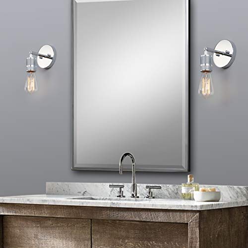 Image of Phansthy Industrial Wall Sconces Set of Two Chrome Polished Single Sconce Wall Lighting