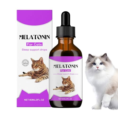 Calmante para gatos, gotas de dieta de 60 ml – Relajante para mascotas para viajes, nuevo entorno, hogar ruidoso, caja de aseo para entrenamiento, visitas veterinarias, tormenta