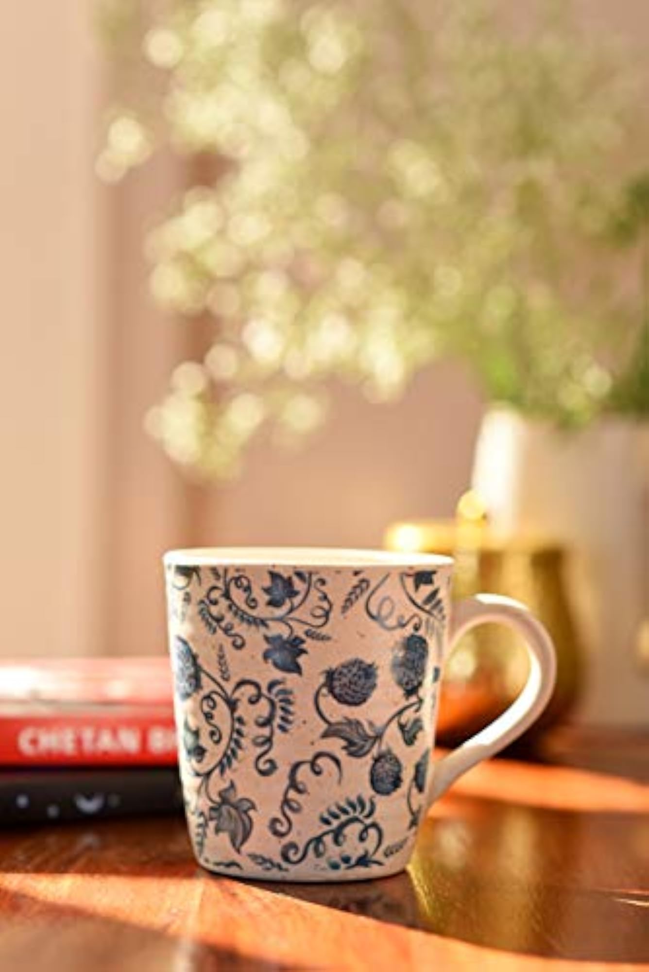 Assorted Stoneware Ceramic Coffee Mugs Set of 4