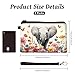 Peacoblue Original Designs Coin Purse for Women Girls Elephant and Flowers 2 Packs Change Purse with Zipper, Durable and Soft Canvas Wallet Pouch for Travel, Gift