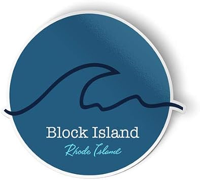 Squiddy Block Island Rhode Island Wave - Vinyl Sticker Decal for Phone, Laptop, Water Bottle 2.5" high