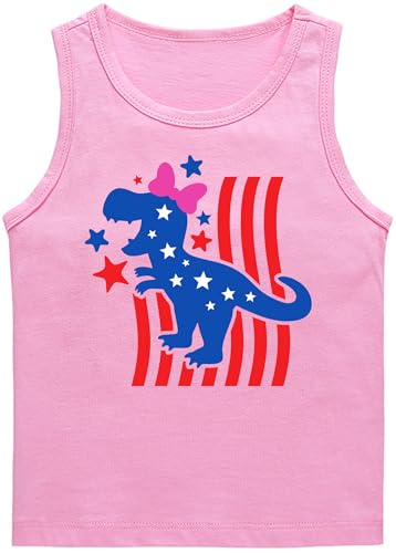 Image of 4th of July Tank Tops Boys Girls American Flag Shirts Kids Patriotic USA T-Shirt Cotton Sleeveless Tees Tops 1-7T