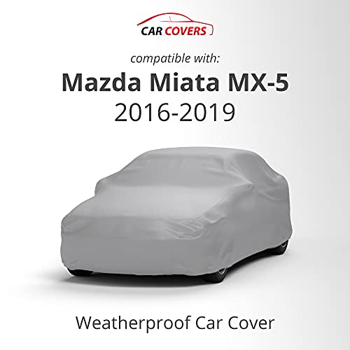Weatherproof Car Cover Compatible With 2016-2019 Mazda Miata Mx-5 - Comparable To 5 Layer Cover Outdoor & Indoor - Rain, Snow, Hail, Sun - Theft Cable Lock, Bag & Wind Straps #TOP1