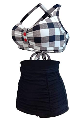 Women's Floral Halter High Waist Bikini Swimsuit Floral Printing Bathing Suits 2 Pieces2