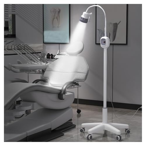 LED Surgical Examination Lamp Mobile Exam Lamp Floor Standing Rotating Shadowless Lamp Dimmable Surgical Auxiliary Lamp Adjustable Lamp Head Suitable for Operating Theatre Surgical Department Obstetri
