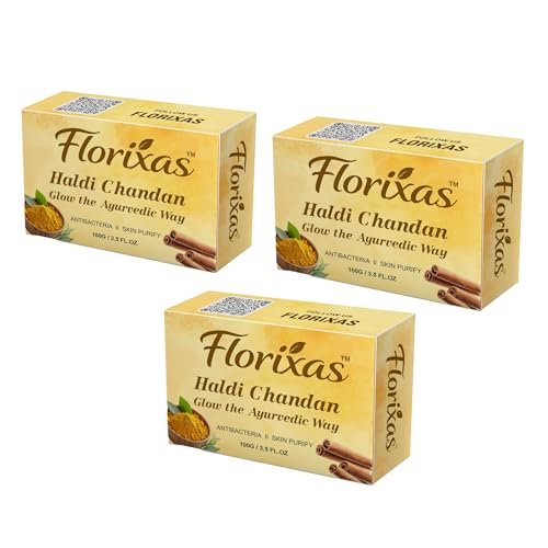 Image of Haldi Chandan Soap 100g Pack of 3 | Ayurvedic Herbal Bath Bar Turmeric Sandalwood Glow Brightening Natural Smooth Skin Unisex