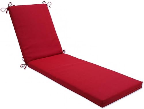 Pillow Perfect Monti Chino - Cojín sólido para patio o tumbona para interiores y exteriores, con relleno de fibra de felpa, resistente a la