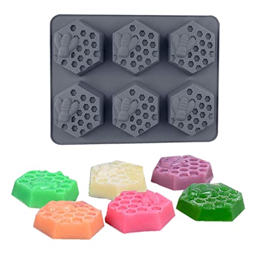 Dd-Life 2Pcs 3D Bee Silicone Soap Molds, Hexagonal Honeycomb Silicone Molds For Homemade Soaps Chocolate Jelly Cake Making #TOP2