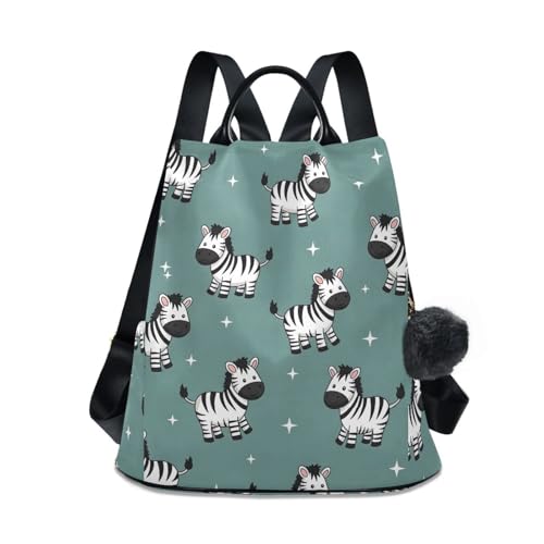 Sac à dos femme fermeture éclair antivol 17L au motif zèbres colorés pour un rangement sécurisé