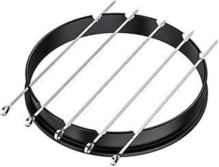 Onlyfire Rotisserie Ring with Kebab Skewer Kit BBQ Grilling Accessories for Weber 57 cm Kettle and Other Similar Kettle Charcoal Grills