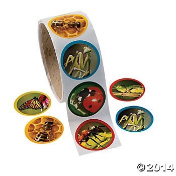 FX 200 INSECT Stickers - COOL Realistic BUGS (2 Rolls of 100) Party Teacher Classroom ACTIVITY - SCIENCE NATURE