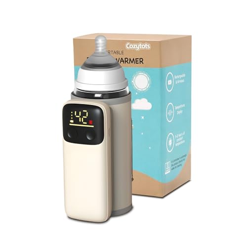 Image of Cozytots Portable Bottle Warmer for Travel Wireless Portable Baby Milk Warmer On The Go Constant Temperature Rechargeable USB Battery-Powered Baby Milk Heating Bag in Car Heaters Thermostat Bag