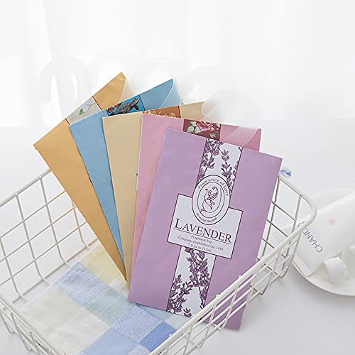 WDEC 12*20g Kleiderschrank Aromatherapie Kleiderbügel, Beutel, Für Schubladen, Schränke, Schränke, Badezimmerautos, 10 Stück Lavendel, Jasmin, Lilie, Rose, Ozean，Zitrone