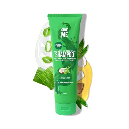 Give Me Cosmetics Shampoo Sulphate & Silicone-Free Aloe Vera & Coconut Oil Lightweight Moisture-Locking Formula Paraben-free