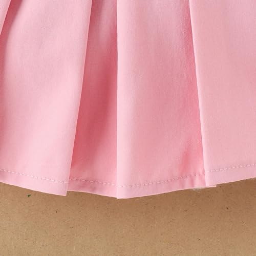Lucikamy Toddler Baby Girl Skirts Outfit Spring Summer Kids Clothes Sleeveless Knit Vest Top + Pleated A-Line Skirt Set thumb #4