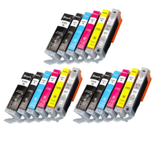 Cartouche PGI-570 CLI-571XL lot de 18 pour imprimantes Canon Pixma MG5750 TS5050