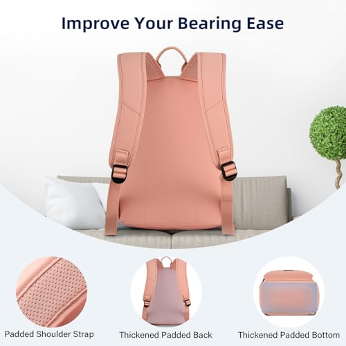 Image of HanTrip Carry On Travel Backpack For Men Women, 13 Inch Small Mini Work Bag Personal Item Backpacks, Camping Back Pack Lightweight Hiking Daypack For Office Nurse Commuter (Pink)
