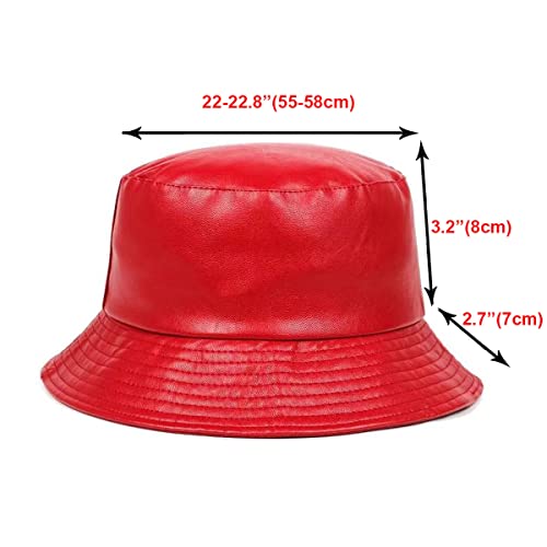 Sombrero Bucket de Cuero PU Unisex miniatura 2