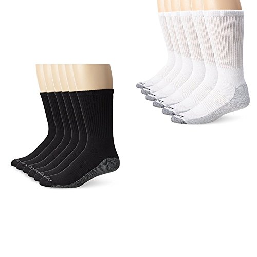 Dickies Dickies Men's Dri-Tech Work Crew Socks One Size Black/White 10-13 Sock/6-12 Shoe #TOP5