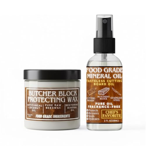 Comparison: Best Cutting Board Cleaning Spray 10 Cutting Board Oil & Wax Conditioner – Food Grade Mineral Oil Spray Set & Protective Wax - Essential Post-Clean Sealant Prevents Cracks & Stains After Washing Butcher Blocks Bamboo Wooden Kitchen Tools